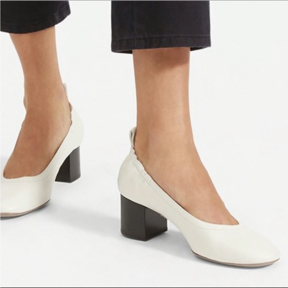 EVERLANE The Day Heel Bone stacked (white)